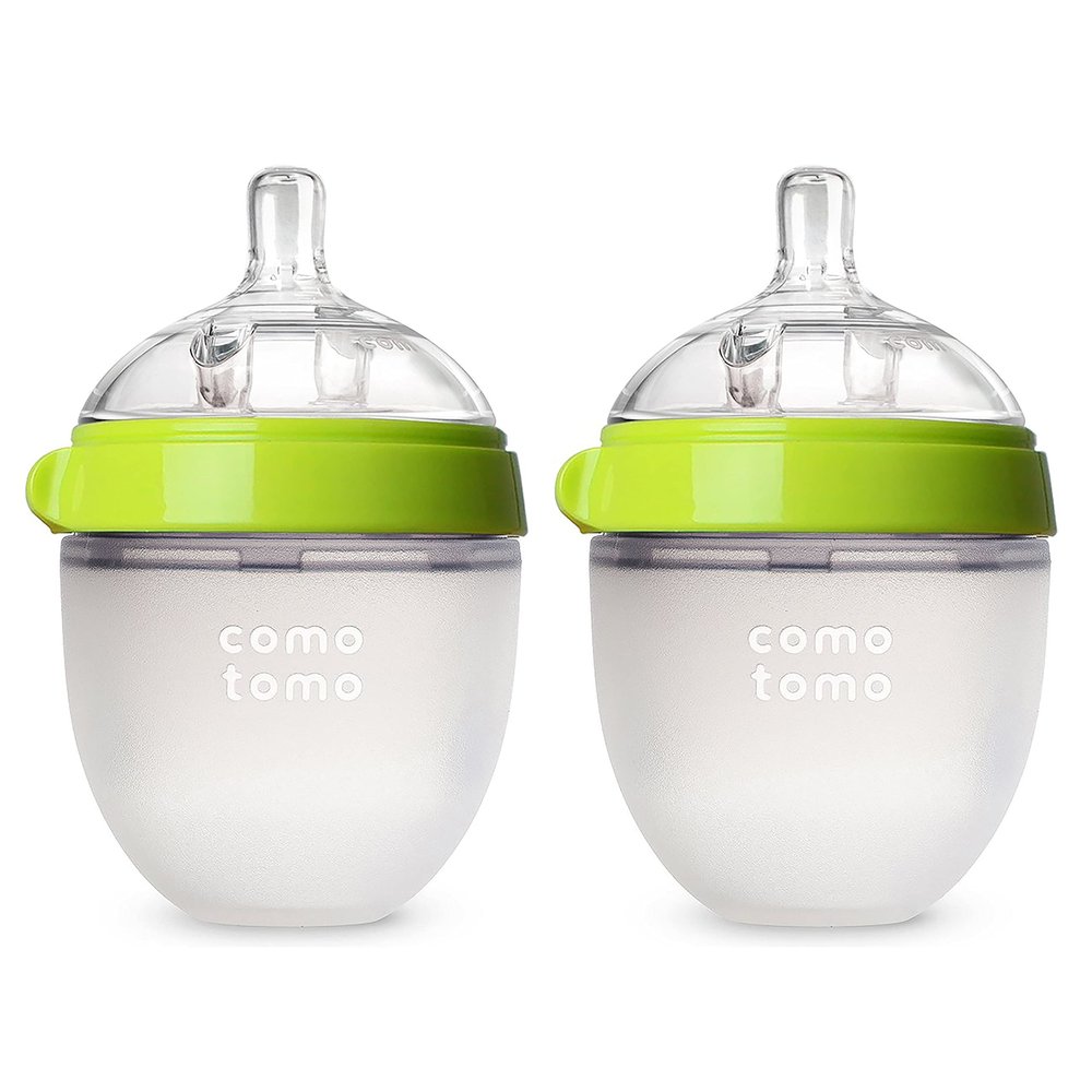 Comotomo Baby Bottle Double Pack, Green, 5oz