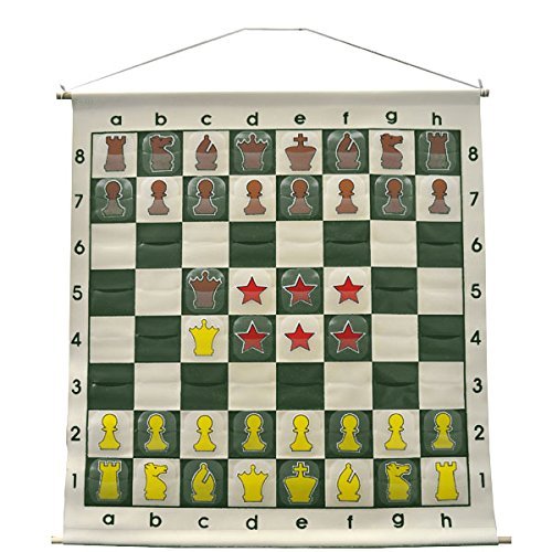 36" Pouch-Style Chess Demonstration Set with Deluxe Carrying Bag - Clear Plastic Pieces