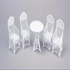 Town Square Miniatures Dolls House Garden Furniture White Wrought Iron Patio Set Table 4 Chairs view 1