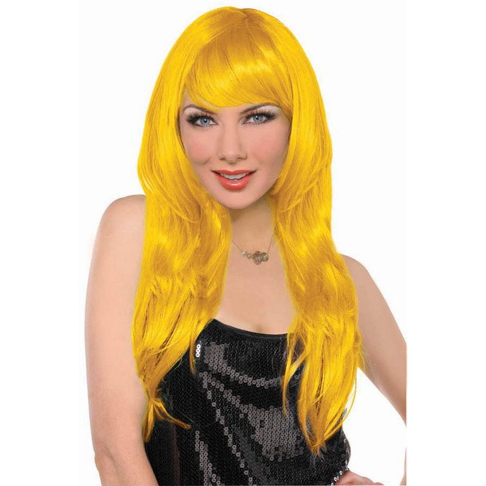 Amscan Glamourous Party Wig Costume, Yellow