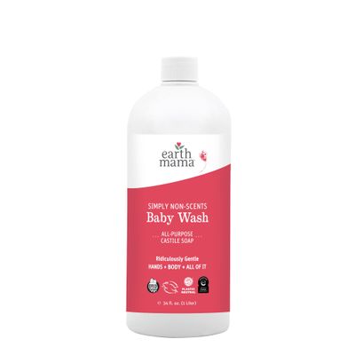 Earth Mama Foaming Hand Soap Refill All Purpose Castile Body Wash, Simply Non-Scents, 34 Fl Oz