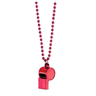 Amscan Whistle Bead Necklace Sports Noisemakers Accessory, Red, 36" Party Favors (399909.40)