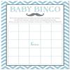 24 Cnt Little Mustache Blue Chevrons Baby Bingo Cards view 3