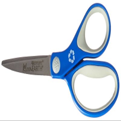 Westcott 7-Inch Kleenearth Soft Handle Straight Scissors, Blue/Gray (15553)