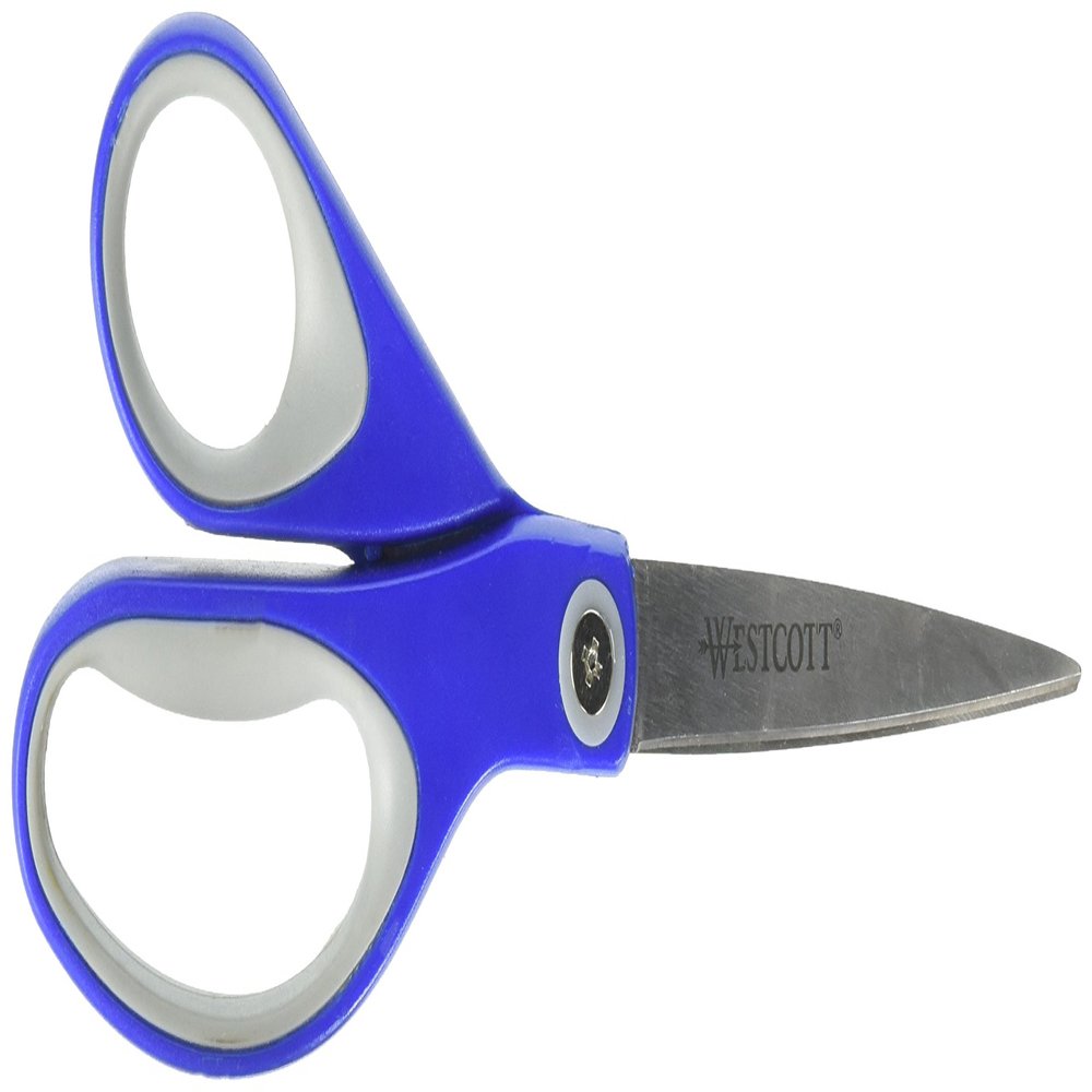 Westcott Kleenearth Soft Handle Straight Scissors, Blue/Gray
