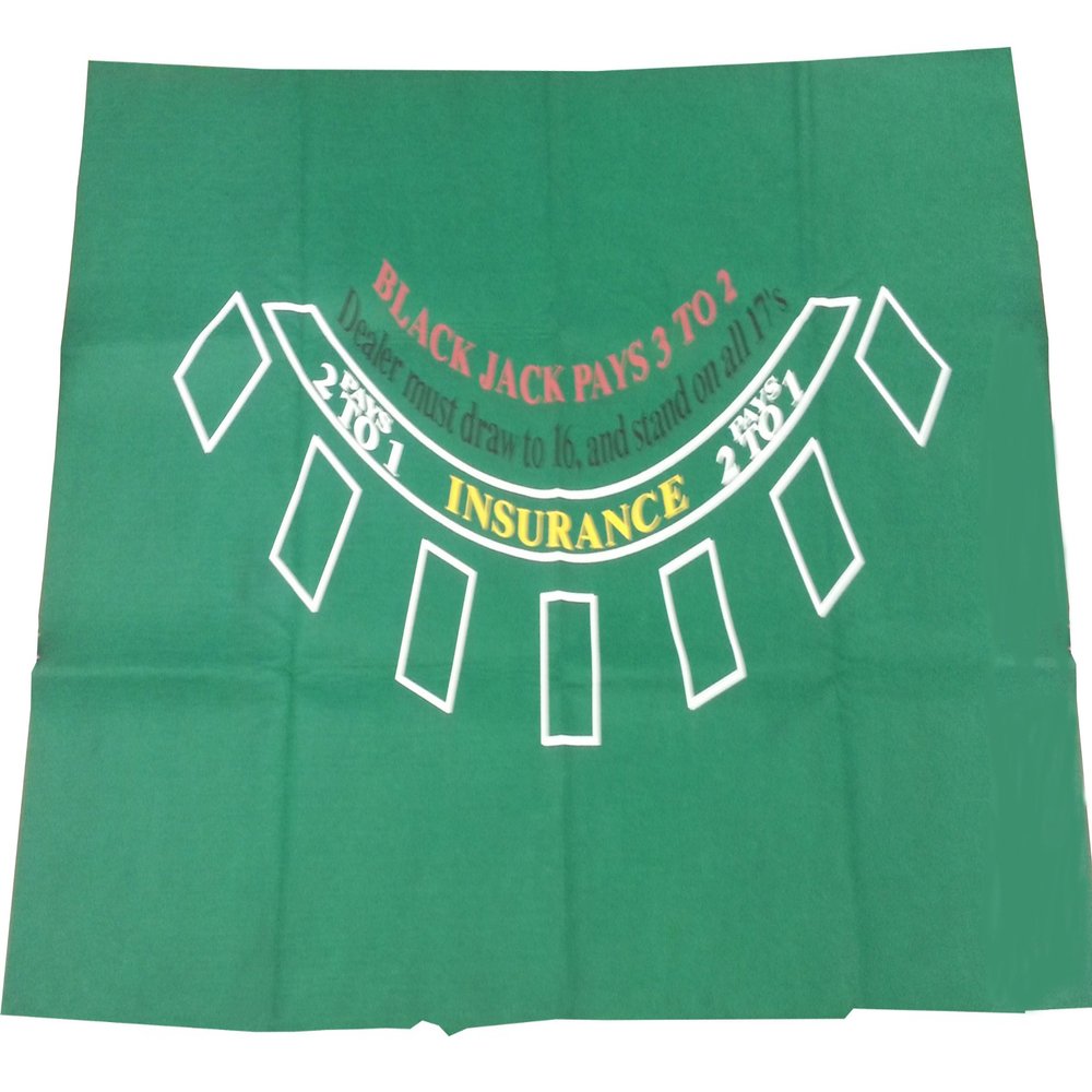 New Casino Blackjack Green Felt Layout 36" X 72"