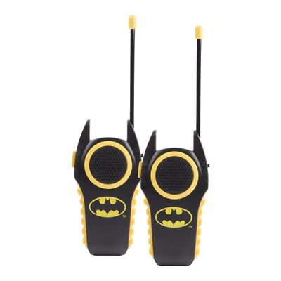 Batman 12383 Molded Walkie Talkies for Kids Flexible saftey antenna and morse code with On/Off switch, Stylish appearance, Lovely and fashion, 2 Pieces, Black
