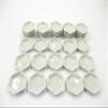 10 Mini White Hexagonal Plate Dish Dollhouse Miniature Kitchen Ceramic 13262 view 3