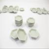 10 Mini White Hexagonal Plate Dish Dollhouse Miniature Kitchen Ceramic 13262 view 4