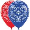 11" Bandana Assortment (Cowboy or Western) Latex Balloons - Bag of 10 view 1