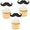 Black Paper Mustache Picks (3" x 1.25") - Decorations for Party, Event, or Celebration - 25 Pcs view 2