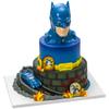 DecoSet Batman to the Rescue Cake Topper, 4 Piece Cake Decoration, Includes Batman Case With a Hidden Fold Out Batmobile Launcher, Free Wheeling Batmobile Car, and Joker and Penguin view 1