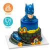 DecoSet Batman to the Rescue Cake Topper, 4 Piece Cake Decoration, Includes Batman Case With a Hidden Fold Out Batmobile Launcher, Free Wheeling Batmobile Car, and Joker and Penguin view 3