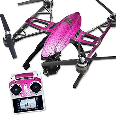 MightySkins Skin Compatible with Yuneec Q500 & Q500+ Quadcopter Drone wrap Cover Sticker Skins Pink Diamond Plate