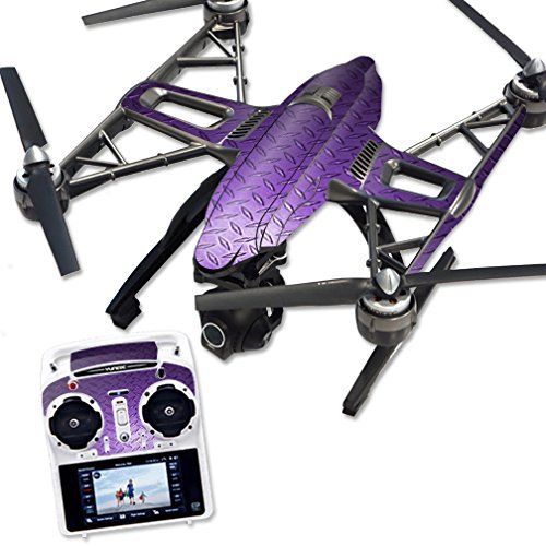MightySkins Skin Compatible with Yuneec Q500 & Q500+ Quadcopter Drone wrap Cover Sticker Skins Purple Diamnd Plate