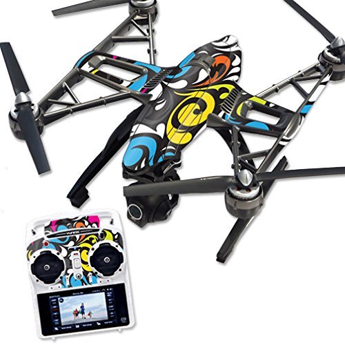 MightySkins Skin Compatible with Yuneec Q500 & Q500+ Quadcopter Drone wrap Cover Sticker Skins Swirly
