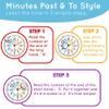 ertt Teaching Wall Clock - Learn The Time Wall Clock - Kids Analog Clock for Classroom, Playroom, Bedroom, Educational Room Decor - School Clock for Kids with Rainbow Face (29cm) view 2