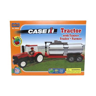 Case IH Magnum 190 with Farmer & Trailer, 73 Pc Block Set by IMEX