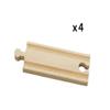 BRIO World 33334 - Premium Short Straight Tracks - 4 Piece Wooden Train Toy Set for Kids | Enhances Motor Skills | FSC-Certified Wood | Compatible with All BRIO Train Sets view 4