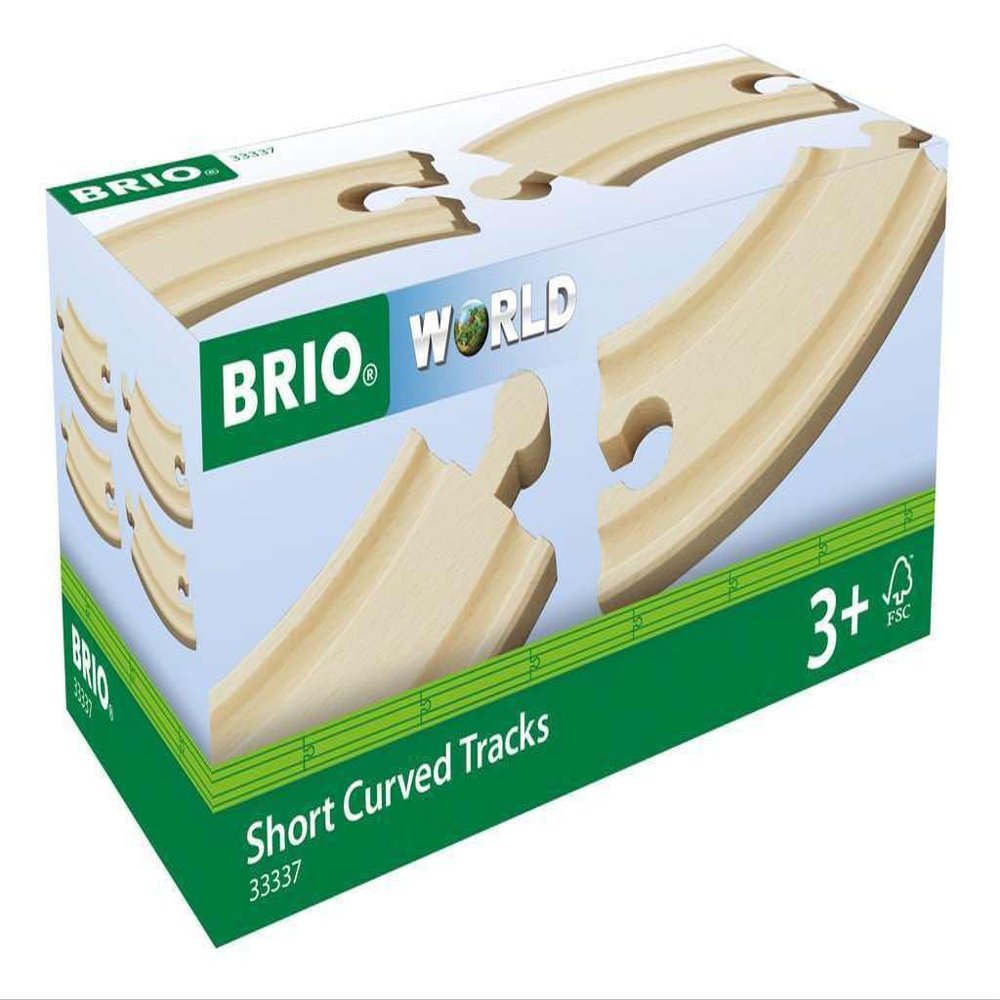 BRIO World 33337 - Premium 4-Piece Short Curved Tracks - Wooden Train Toy Set for Kids & Toddlers | Age 3+ | Versatile & Compatible | FSC-Certified Sustainable Wood | Child ASIN B08J88V5QW