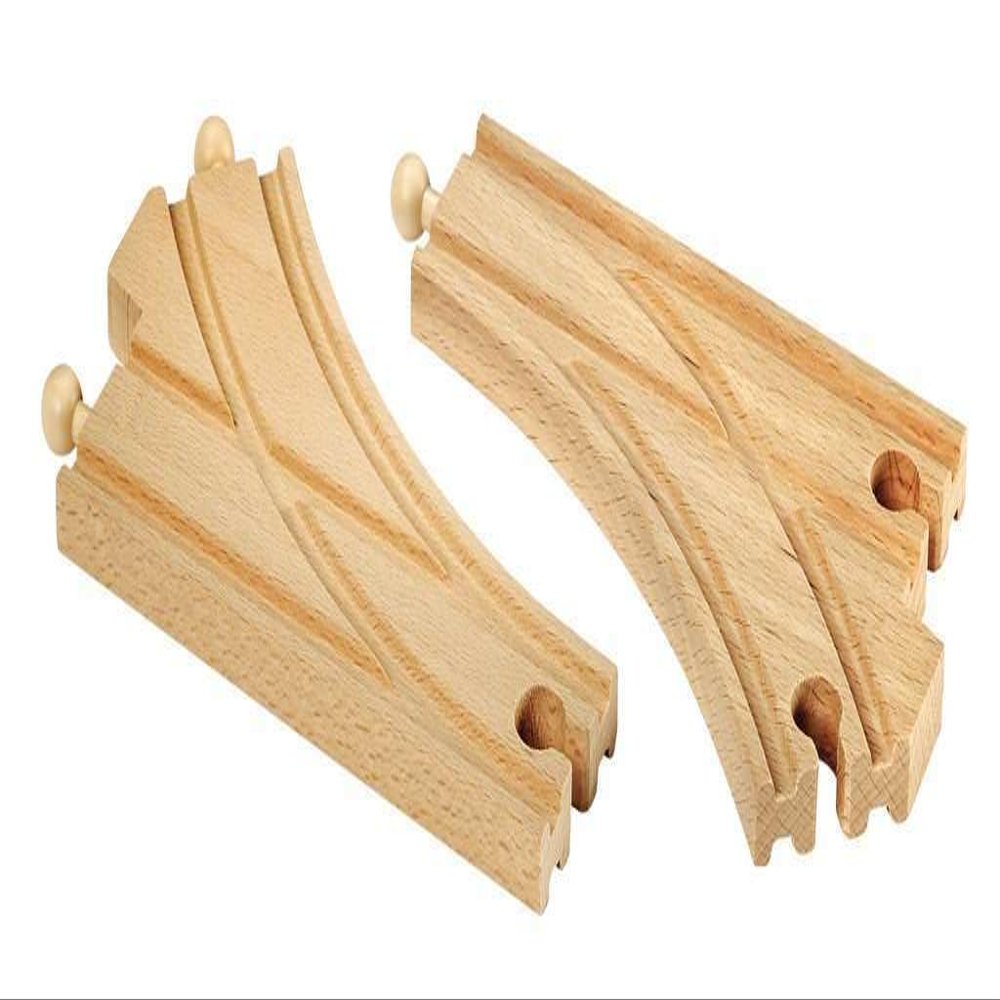 BRIO World - 33346 Curved Switching Tracks | 2 Piece Toy Train Accessory for Kids Ages 3 and Up