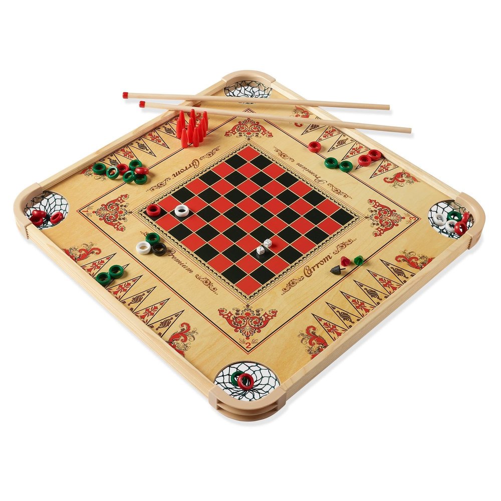 Carrom Board Game Set  Large Board Games for Adults & Children  Over 85 Board Games for Family Game Night  All in One Board Game Set