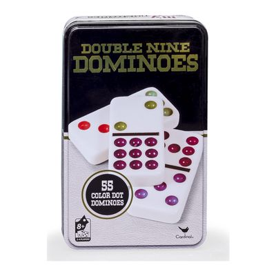 Double 9 Color Dot Dominoes in Collectors Tin (styles will vary)
