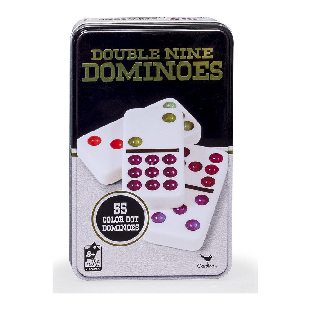 Double 9 Color Dot Dominoes in Collectors Tin (styles will vary)