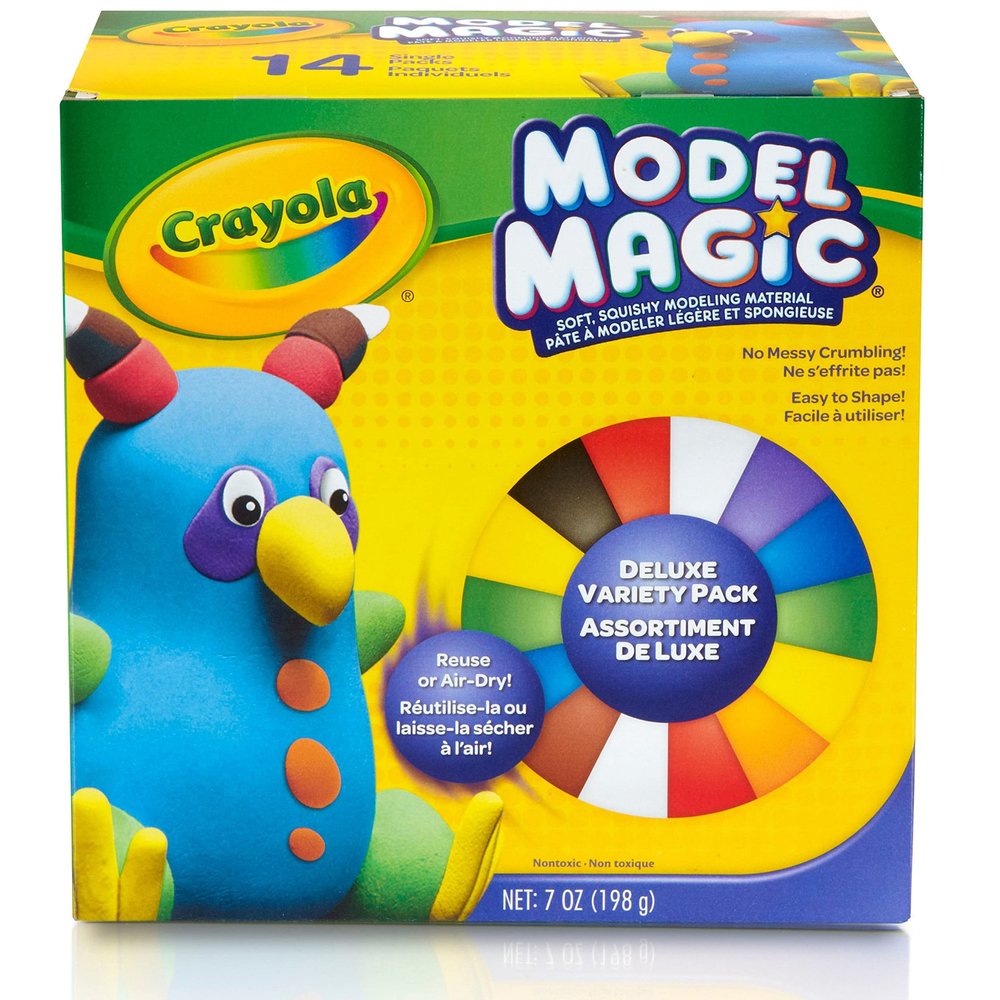 Crayola Model Magic Deluxe Variety Pack (14ct), Stocking Stuffers, Kids Air Dry Clay, 7oz, Bulk Modeling Clay Alternative, Christmas Gifts for Grandkids, Ages 4+