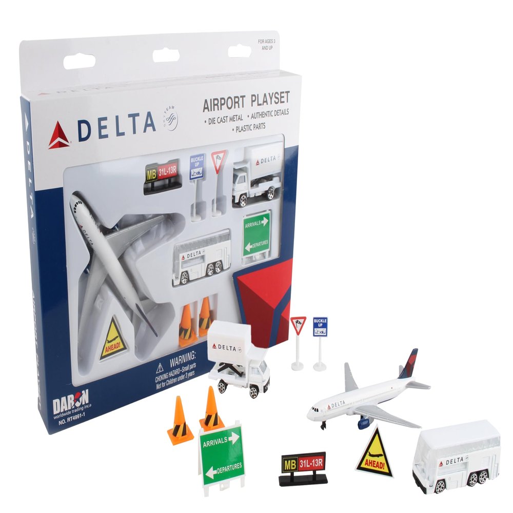 Daron Delta Airlines 12 Piece Playset (Color of the content may Vary)