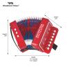 Woodstock Kid's Accordion (7"), Red, with 10 Keys, Beginner Music Toy Instrument for Children Ages 3+, Educational Gift, Toddlers Kids Boys Girls WCKA view 4