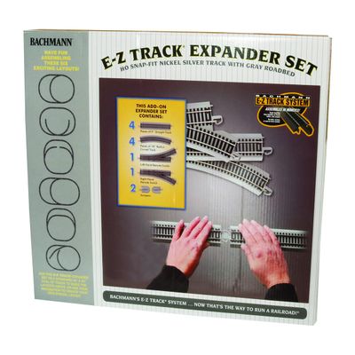 Bachmann Trains SnapFit EZ TRACK LAYOUT EXPANDER SET NICKEL SILVER Rail With Grey Roadbed HO Scale, Medium