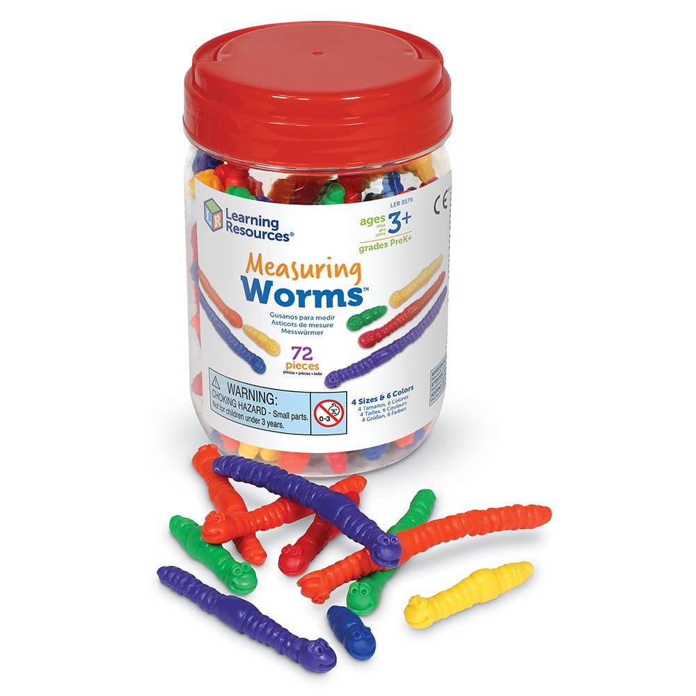 Learning Resources Measuring Worms, 72 Assorted Color Worms