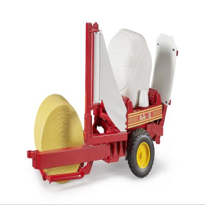 Bruder 02122 Bale Wrapper with Yellow and White Bales (Color May Vary)