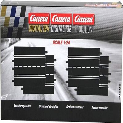 Carrera 20509 Standard Straights Track Extension Pack for Digital 124/132, Evolution Slot Car Race Set (4 Pcs)