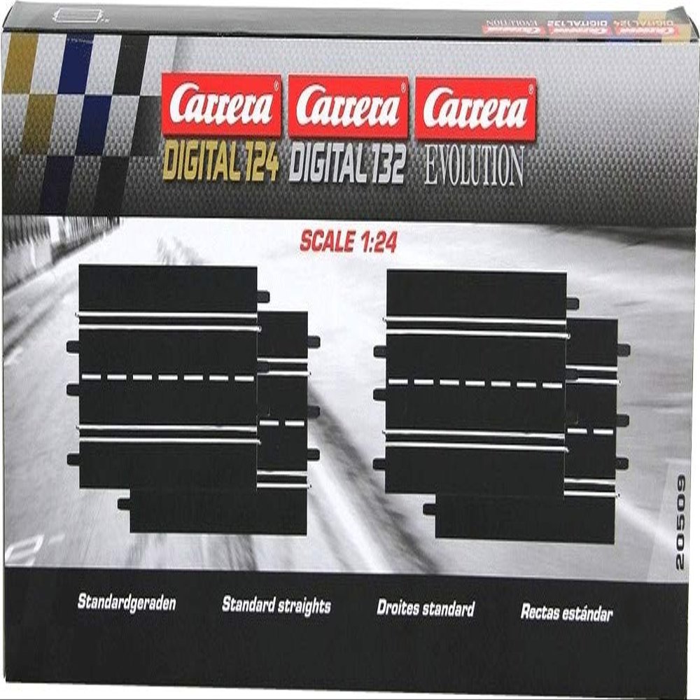 Carrera 20509 Standard Straights Track Extension Pack for Digital 124/132, Evolution Slot Car Race Set (4 Pcs)