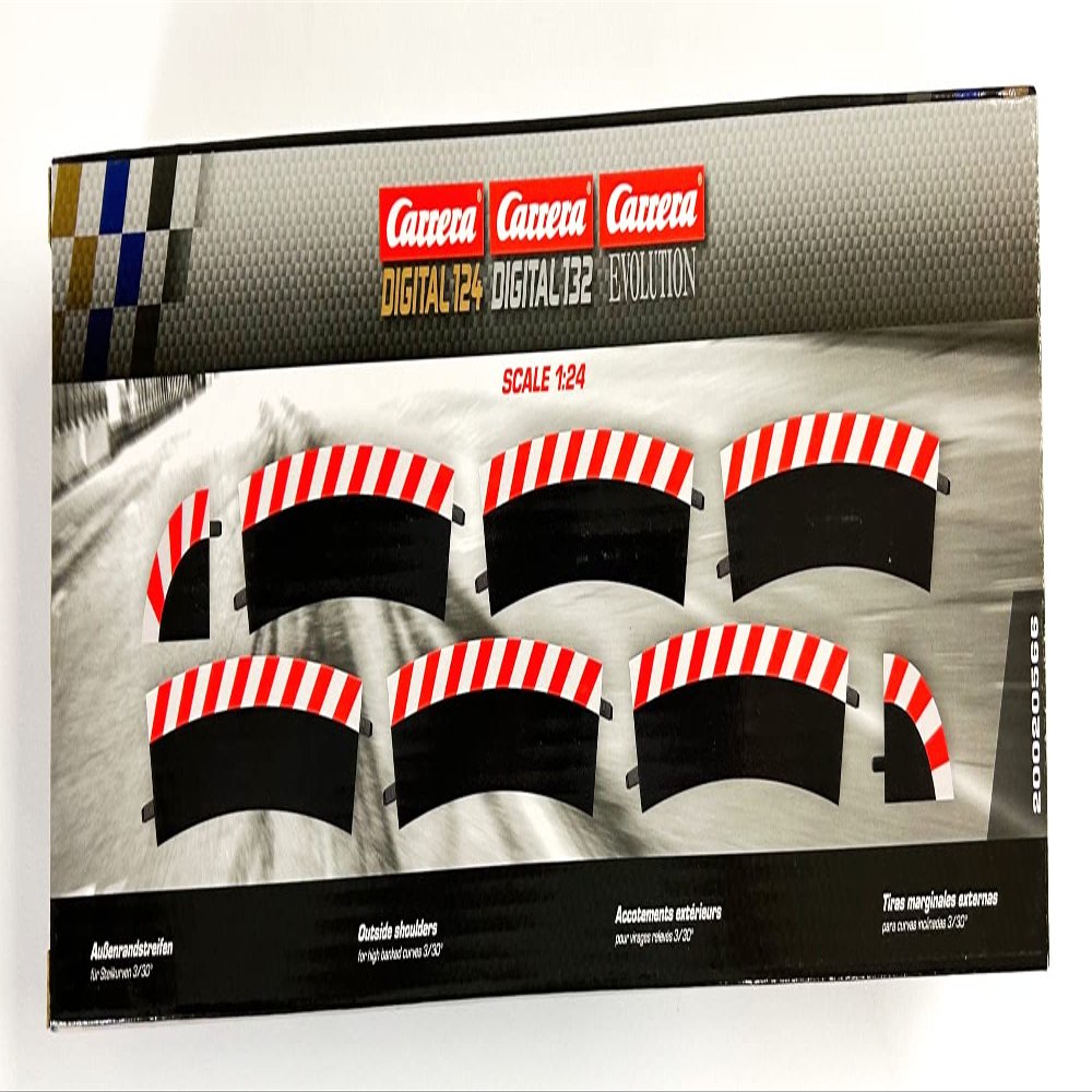 Carrera 20020563 Outer Edge Strips 3/30 (6), end Pieces (2) Slot Car Track Accessory.