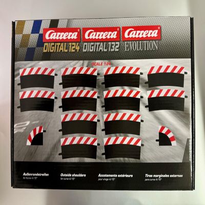 Carrera 20020568 Outside Shoulder Curve 4/15 (12), end Piece (2) Slot Car Track Accessory, Multicoloured