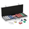 Fat Cat 11.5 Gram Texas Hold 'em Claytec Poker Chip Set with Aluminum Case, 500 Striped Dice Chips view 1