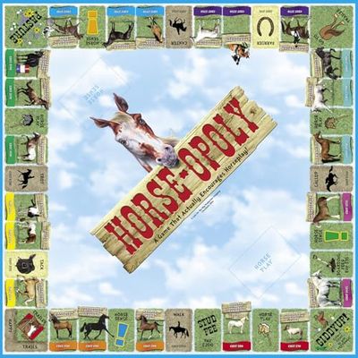 Late for the Sky Horse-Opoly Board Game for Families & Kids, Property Trading Strategy, 2-6 Players, Ages 8+, Educational Horse Breeds, Fast Play Party Fun