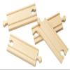 maxim enterprise, inc. Wooden Train Track Set, 4" Straight Railway Track for Toy Train, Track Expansion Pack Compatible with Thomas & Friends, Brio Railway Accessories, and Other Major Brands, 4 Pack view 1