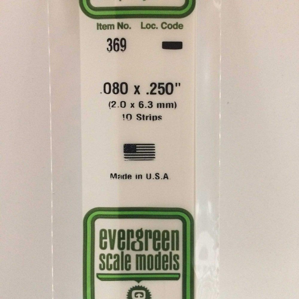 .080 x .250 x 24 Strips (10) Evergreen