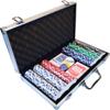 Fat Cat 11.5 Gram Texas Hold 'em Claytec Poker Chip Set with Aluminum Case, 300 Striped Dice Chips view 1