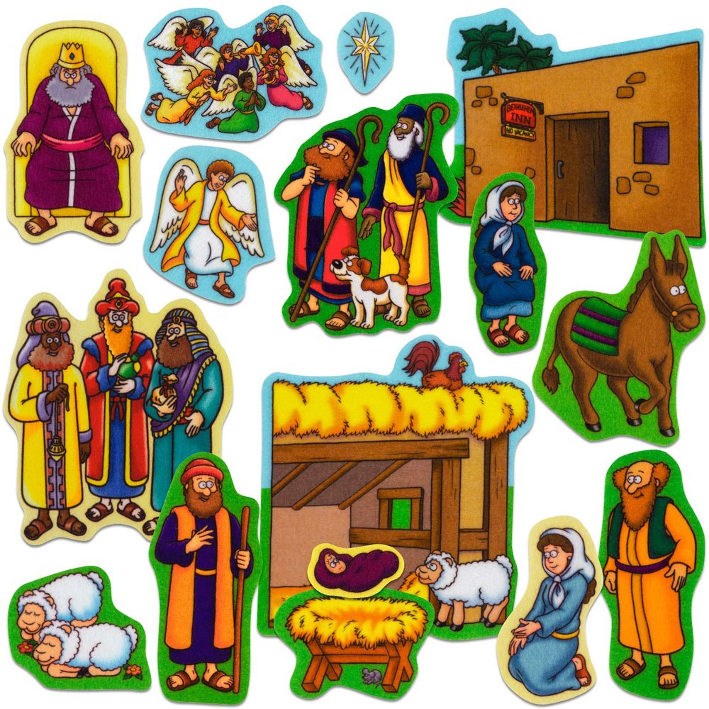 Little Folk Visuals Beginners Bible: Baby Jesus Precut Felt Pieces, 16 Pieces Set