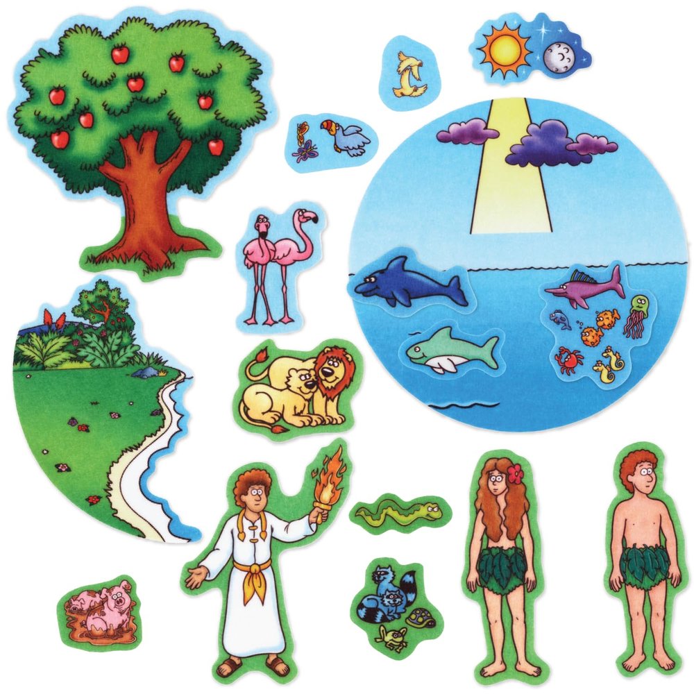 Little Folk Visuals Beginners Bible: Creation Precut Felt Pieces, 17 Pieces Set