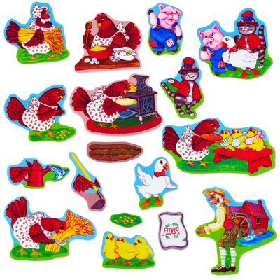 Little Folk Visuals Little Red Hen Precut Felt Pieces, 17 Pieces Set