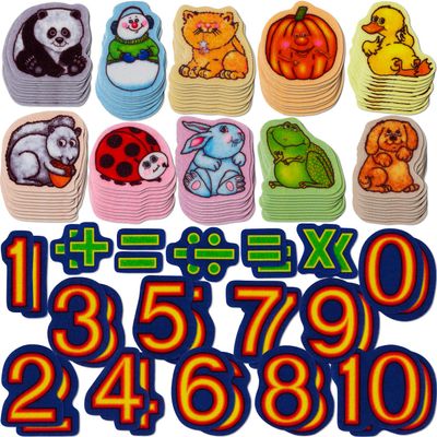 Little Folk Visuals Beginner's Counting Set Precut Felt Pieces, 132 Pieces Set