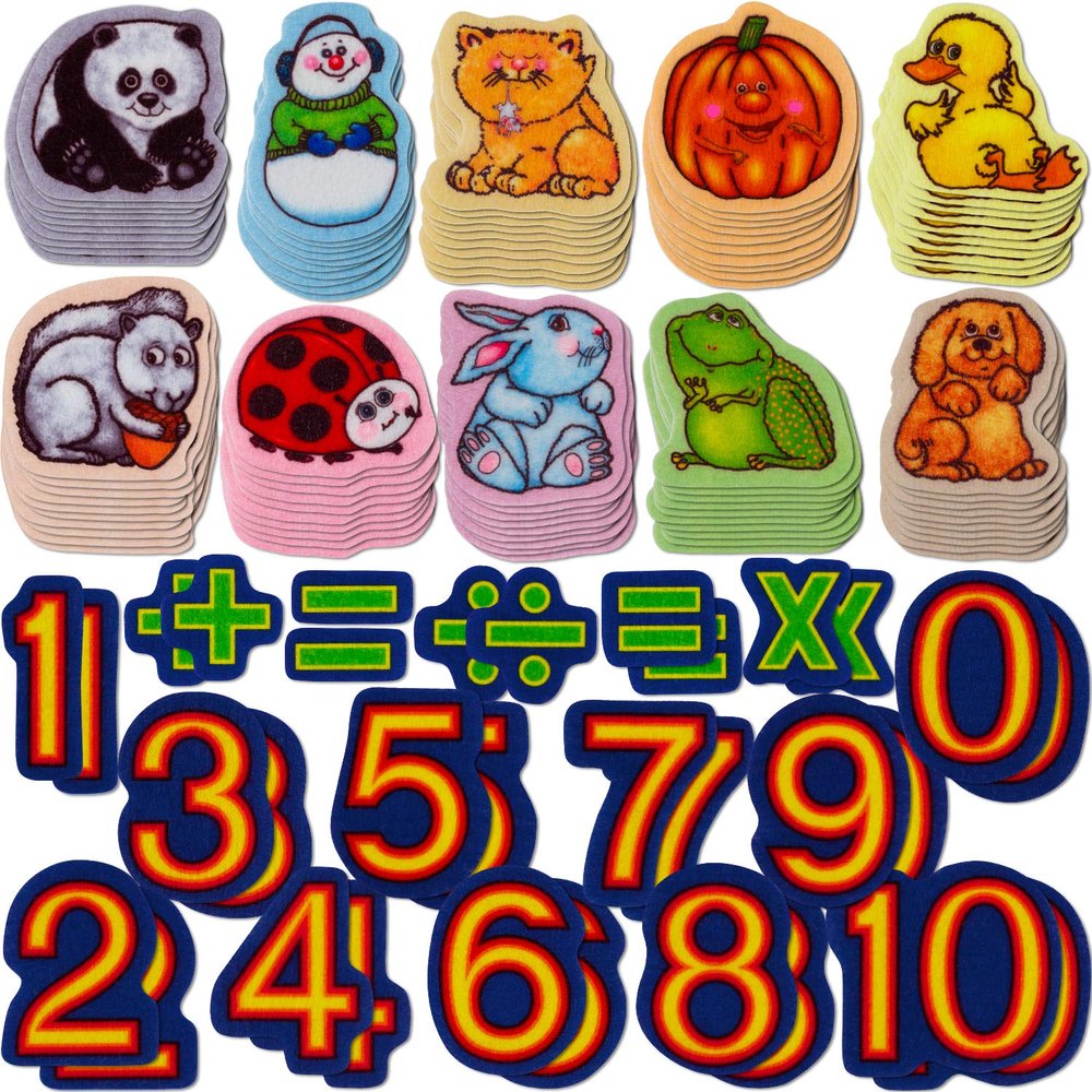 Little Folk Visuals Beginner's Counting Set Precut Felt Pieces, 132 Pieces Set