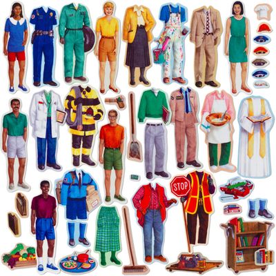 Little Folk Visuals Small Community Helpers Precut Felt Pieces, 44 Pieces Set