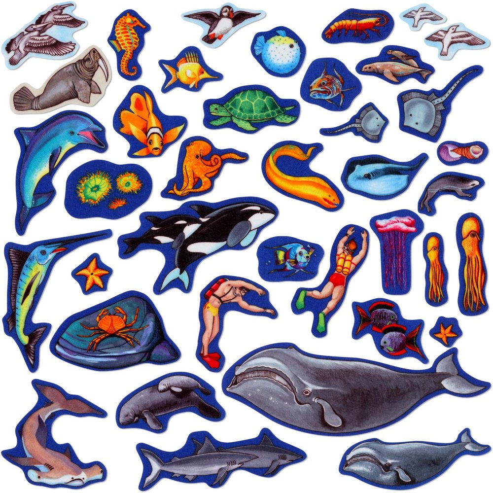 Little Folk Visuals Sea Life Precut Felt Pieces, 40 Pieces Set